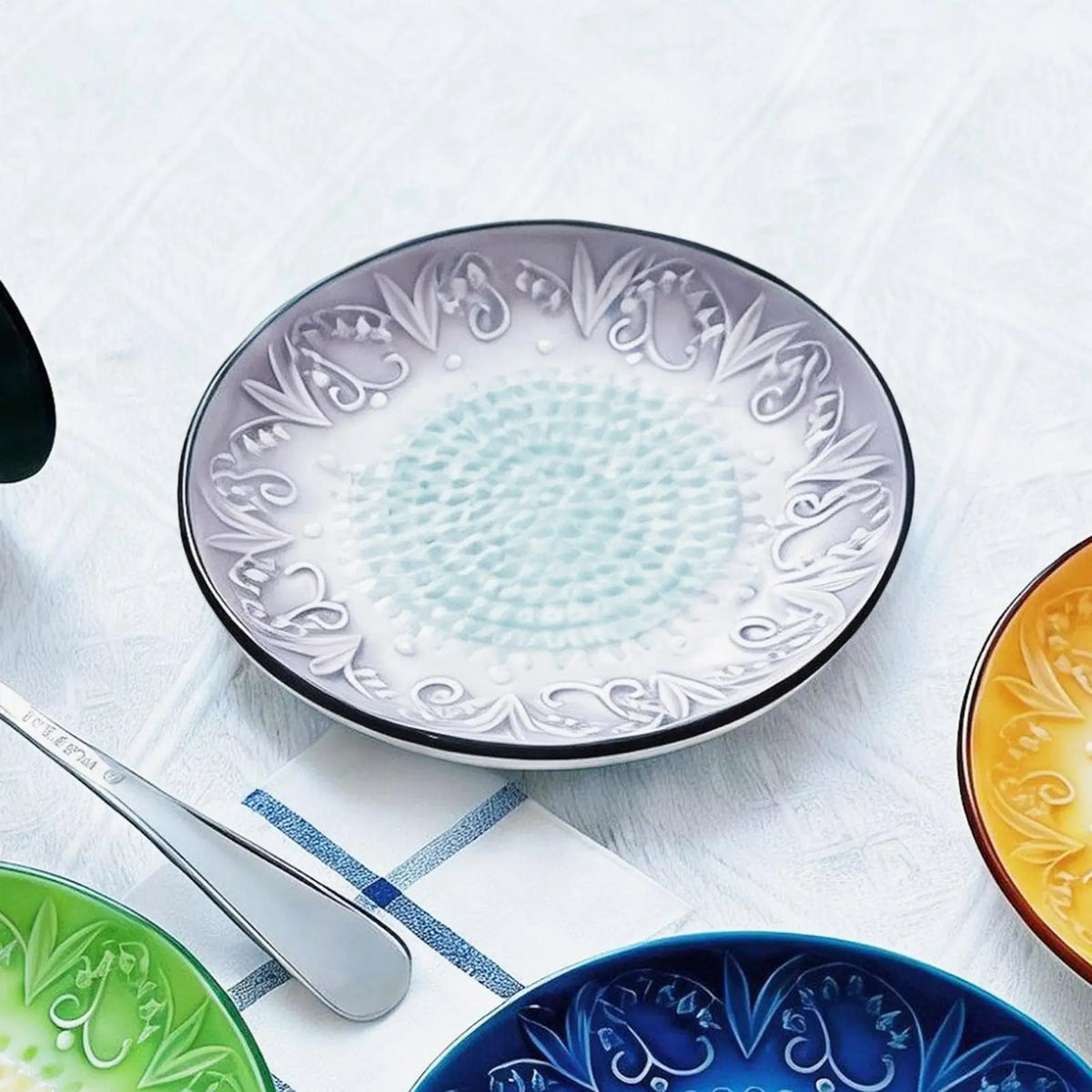 Ceramic Grater Plate for Garlic & Ginger | Compact Kitchen Tool Ceramic Grater Plate Qme