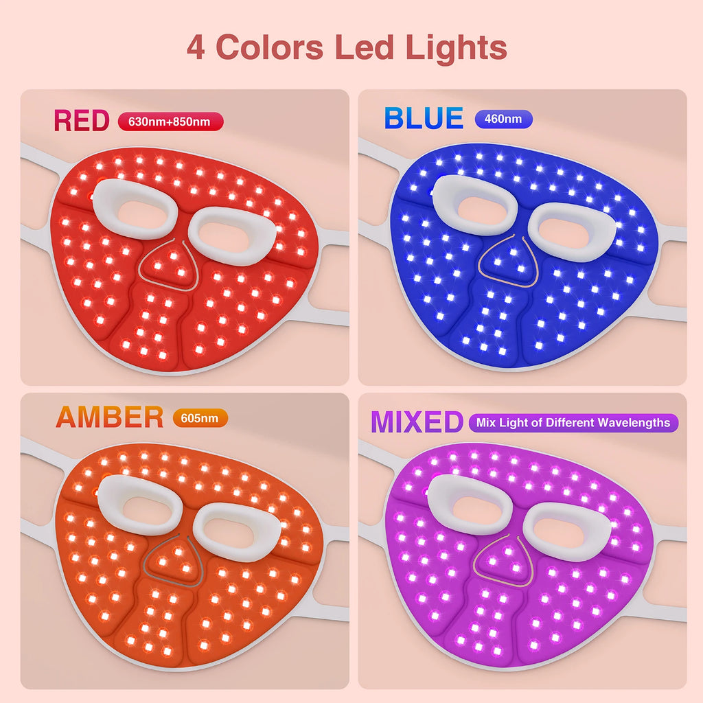 Hello Face M500S LED Light Therapy Mask – 4-Color Skincare LED Skincare Mask Qst