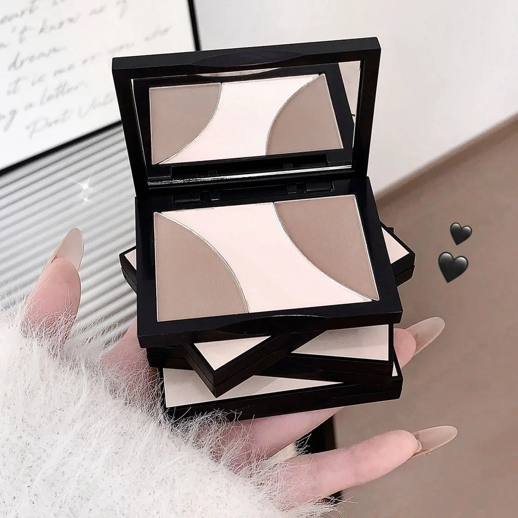 Kakashow 3-Color Contouring Palette – Highlight & Shadow Contouring Palette Qme
