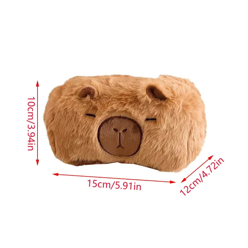 Capybara Plush Tissue Box Cover – Cute Cartoon Home Decor Gift Plush Tissue Box Cover Qme Default Title