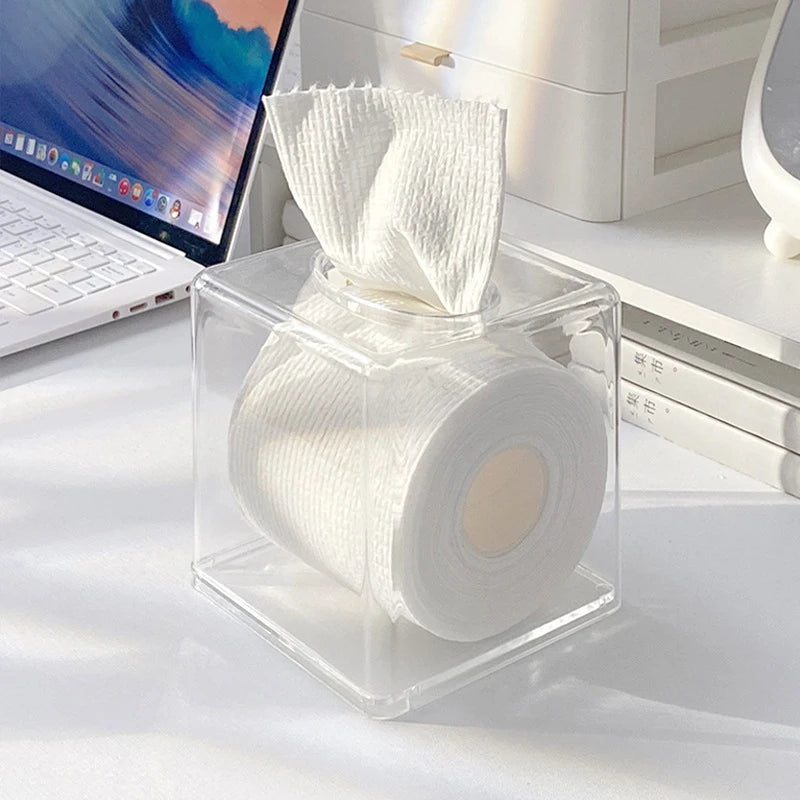 Transparent Tissue Box Holder – Tabletop Bathroom & Kitchen Tissue Box Holder Qst