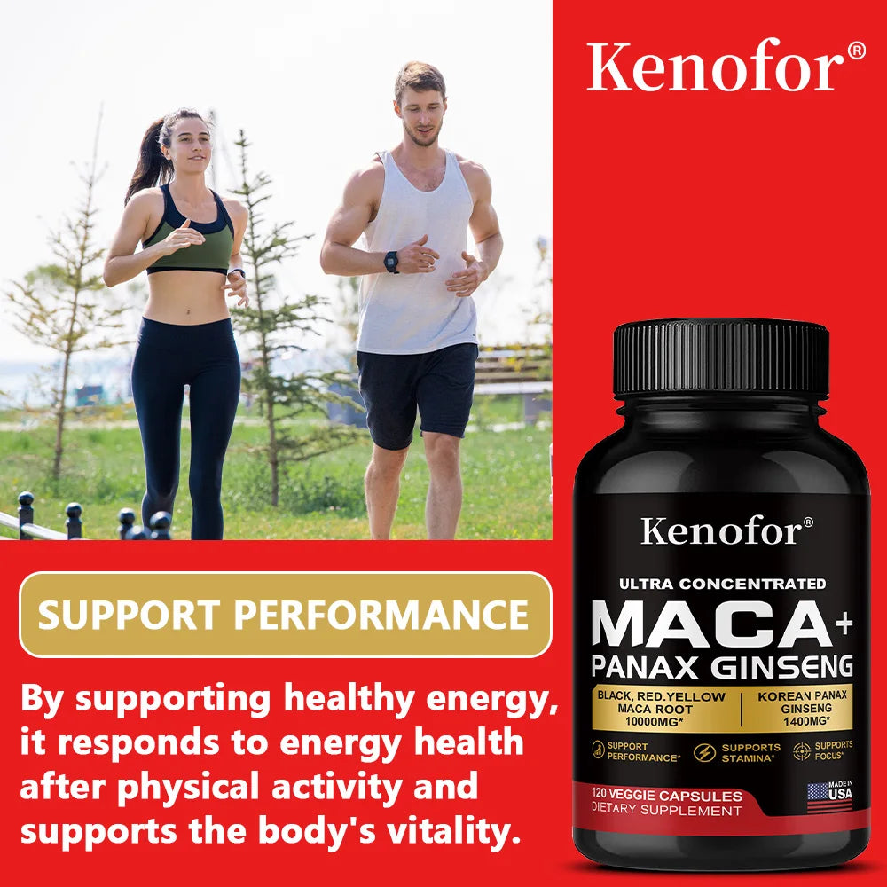 Organic Maca Root Capsules 1500mg – Triple Blend Vegan Herbal Supplement Qst