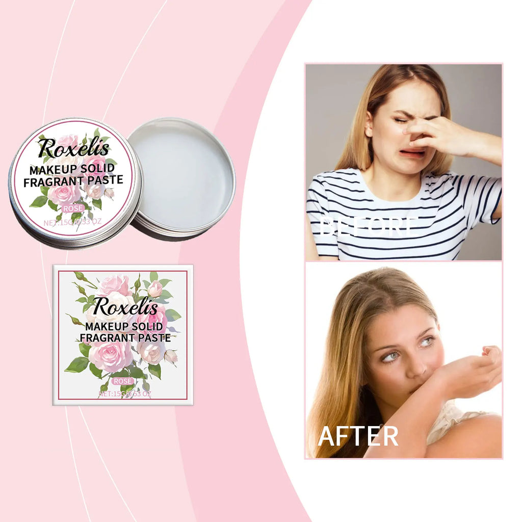 ROXELIS Rose Solid Perfume Balm – Portable Travel Fragrance Solid Perfume Balm Qst