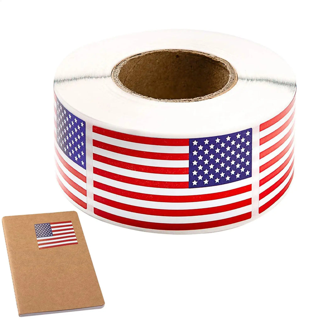 American Flag Car Decals – 2x2 in, 250 Per Roll | Patriotic Patriotic Car Decals Qme