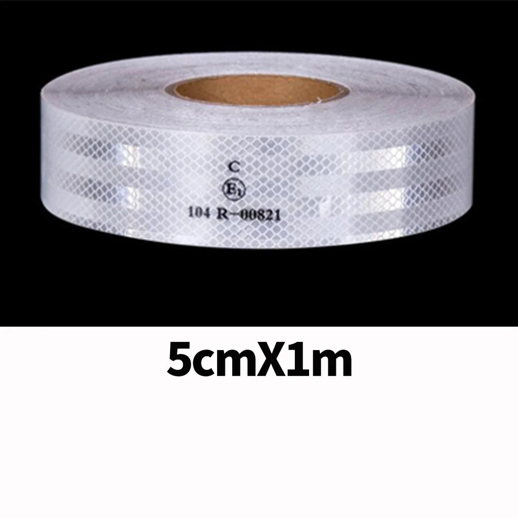 High Intensity Reflective Conspicuity Tape | PVC Car Stickers Reflective Safety Tape Qme White-5cmX1m