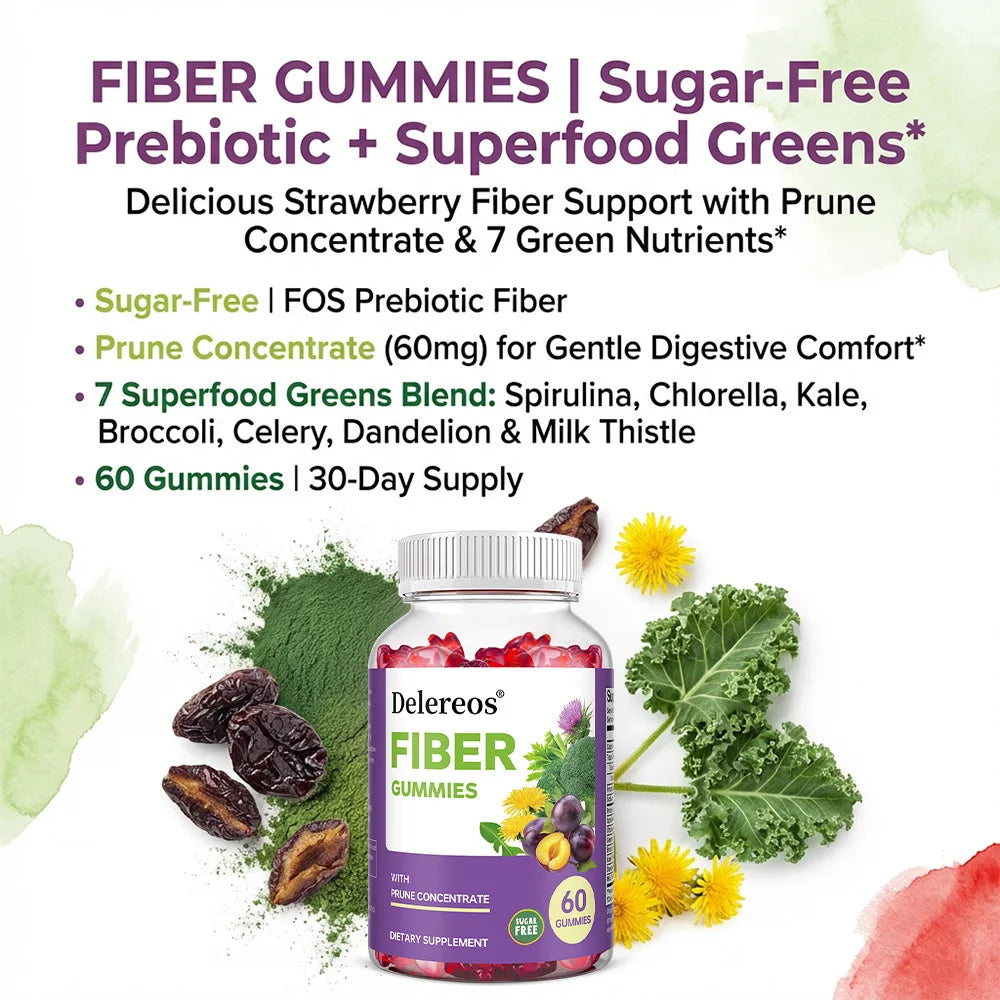 Sugar-Free Prebiotic & Probiotic Fiber Gummies | ZENVITALIZE Probiotic Fiber Gummies Qst