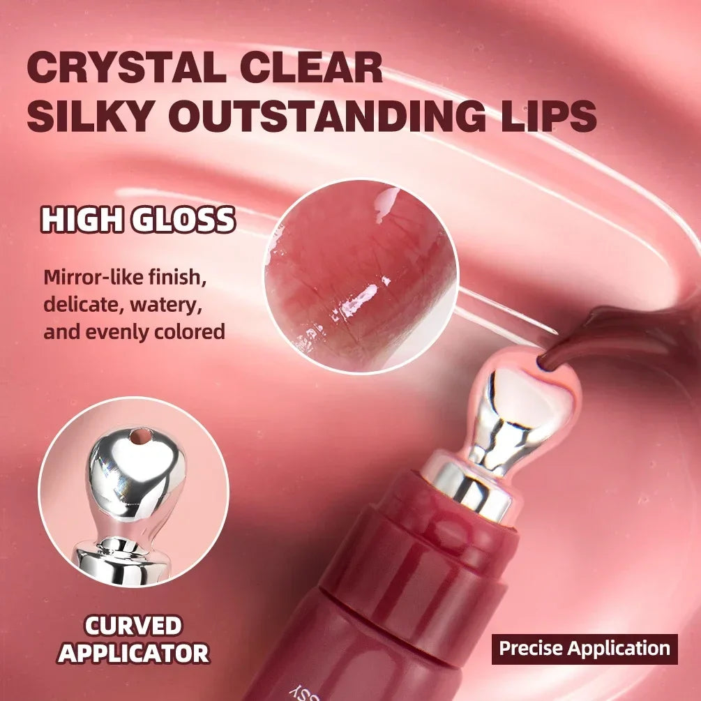 QIBEST Mirror Pearl Shimmering Hydrating Lip Gloss – 4 Colors Shimmering Lip Gloss Qme