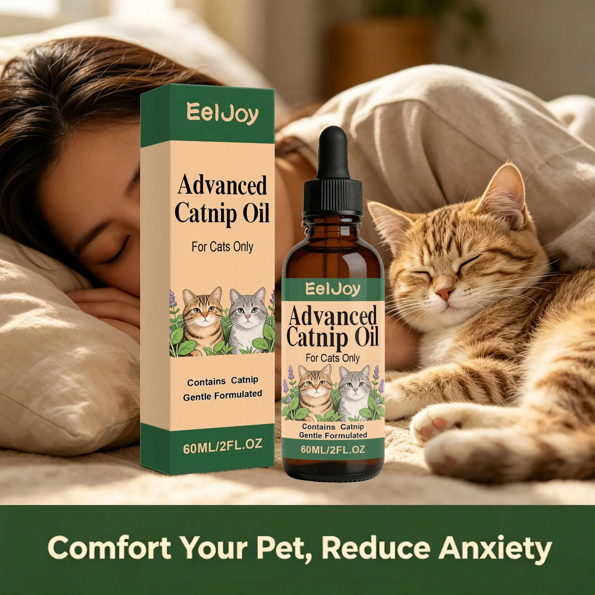 Peppermint Oil Calming Drops for Cats – Soothing Behavior Aid Cat Calming Drops Qme