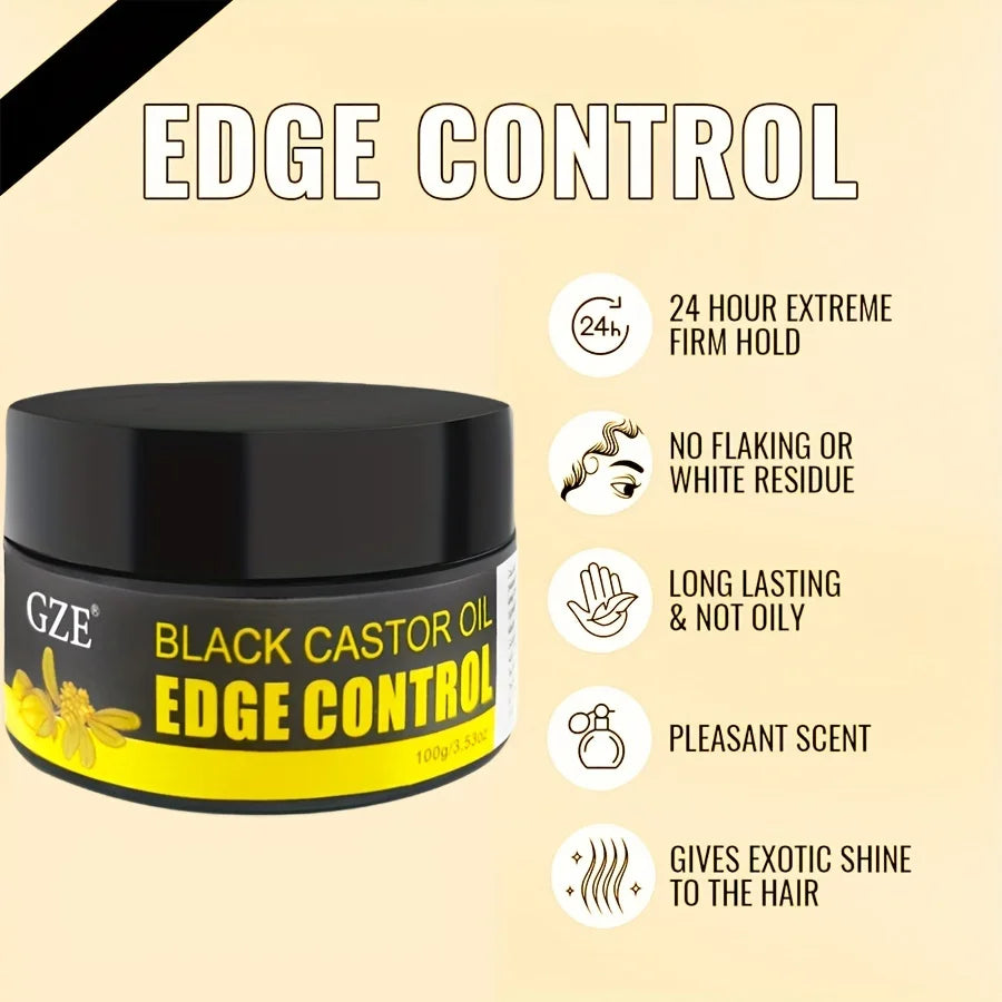 GZE African Black Castor Oil Extra Hold Braid & Loc Twist Gel Hair Styling Gel Qme