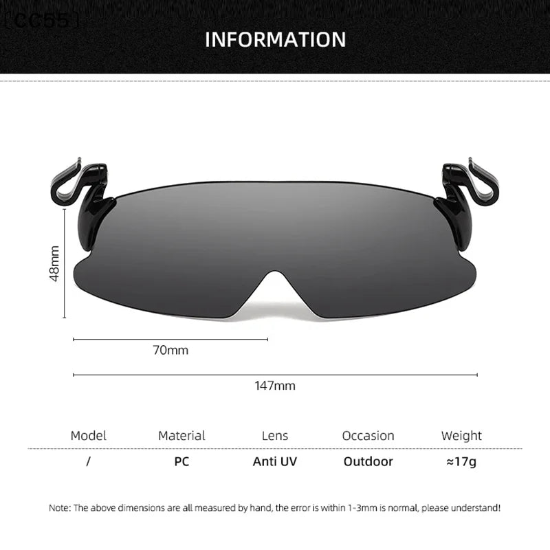 Flip-Up Clip-On Cap Sunglasses – UV & Polarized Sports Visor Clip-On Sunglasses Qst