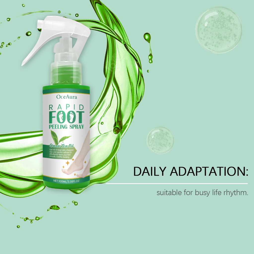 OceAura Foot Exfoliating Spray 100ml – Callus Softener Foot Exfoliating Spray Qst