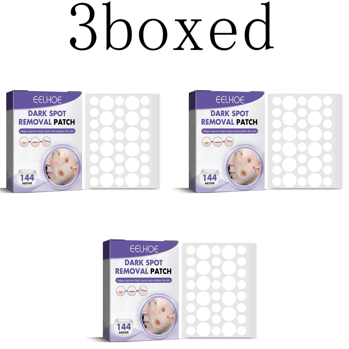 Eelhoe Dark Spot Brightening Patches 144pcs – Overnight Skin Brightening Patch Qst 144pcs x3boxed