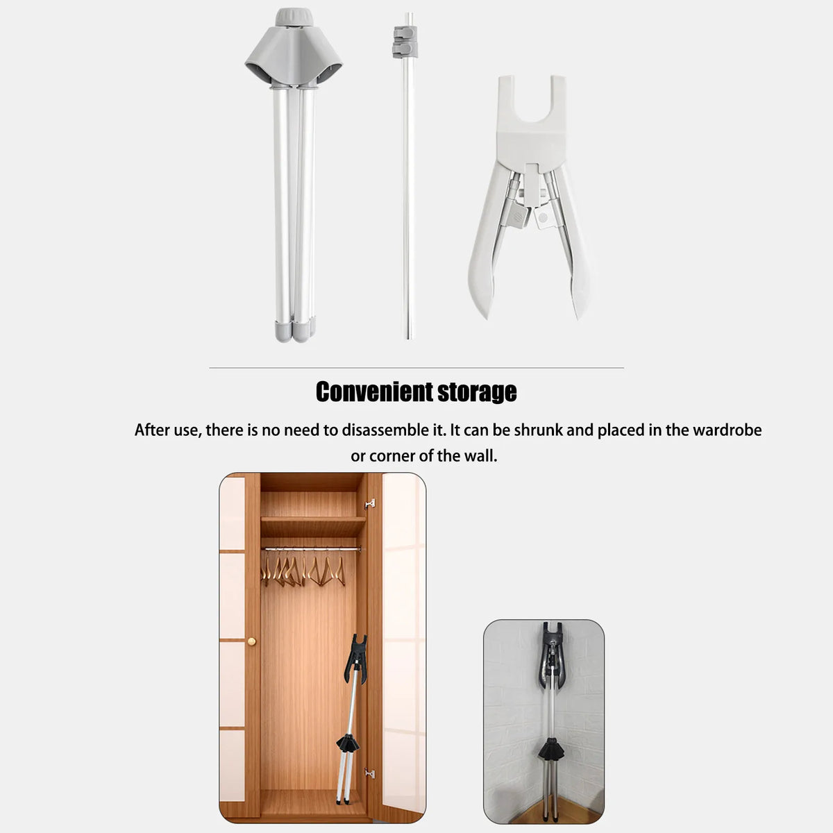 Adjustable Clothes Steamer Rack | 360° Rotating Garment Hanger Garment Steamer Rack Qme