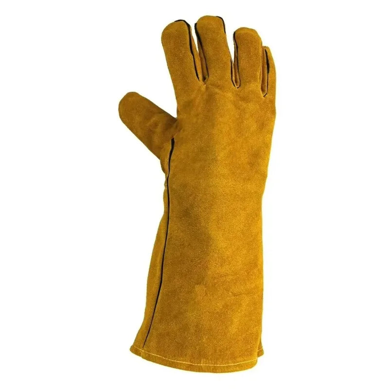 Cowhide Leather Welding Gloves – Flame-Retardant Heat Protection Welding Work Gloves Qme