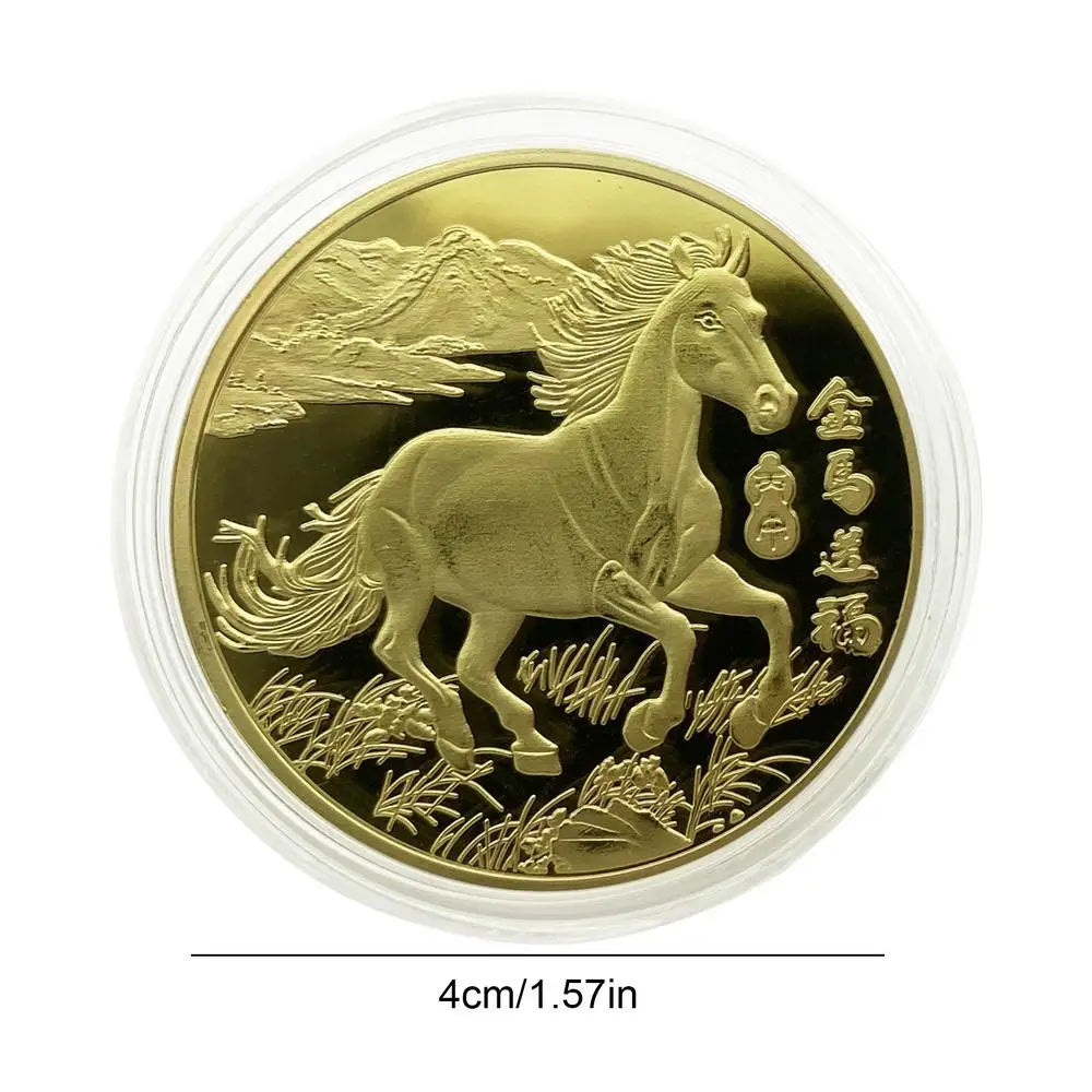 2026 Year of the Horse Lunar Commemorative Collectible Coin Commemorative Coin Qst Gold
