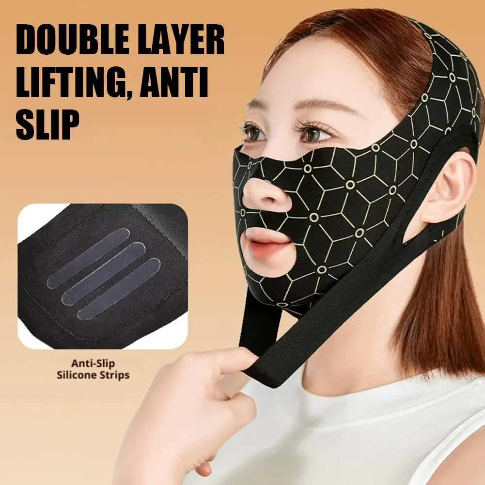 Face Lifting Chin Strap – Adjustable V-Line Toning Mask Face Contouring Strap Qme