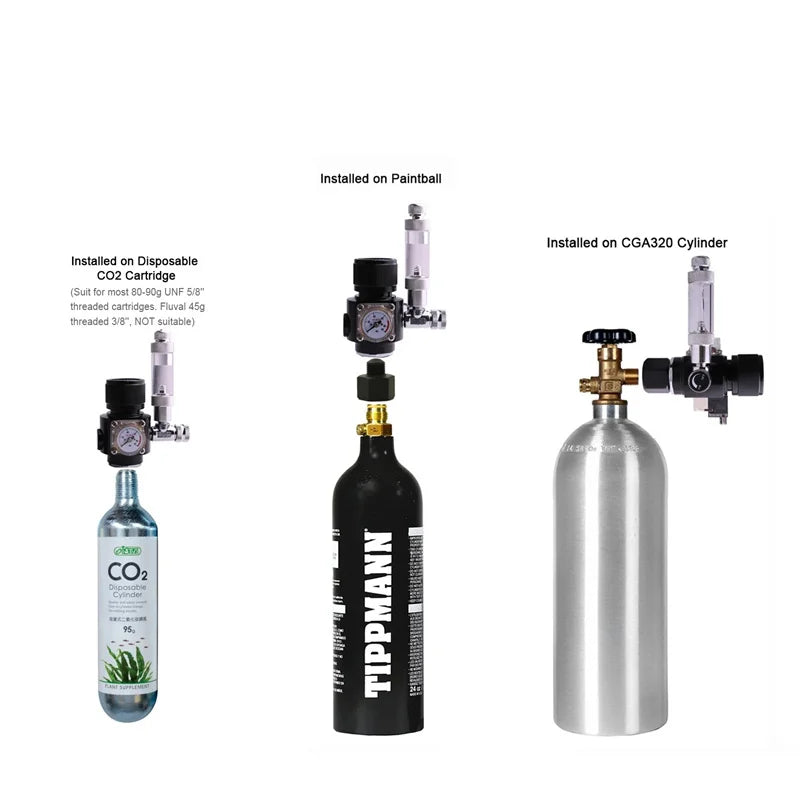 Fzone Mini Dual Stage CO2 Regulator Aquarium Solenoid Valve CO2 Aquarium Regulator Qme