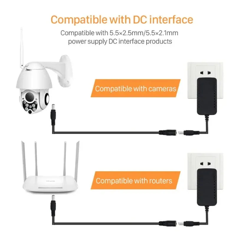 DC Power Extension Cord 5.5×2.1mm Barrel – 5 Leads | Qme DC Power Extension Cable Qme