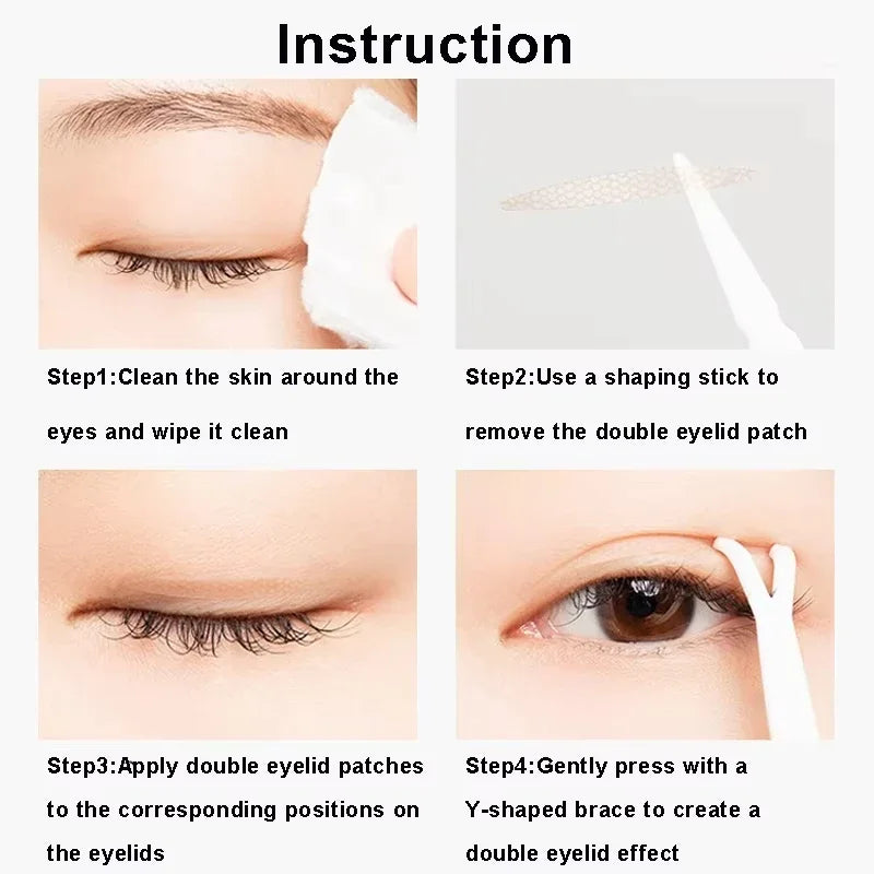 Clear Double Eyelid Tape Strips 300 Pairs – Self-Adhesive Eyelid Tape Strips Qme