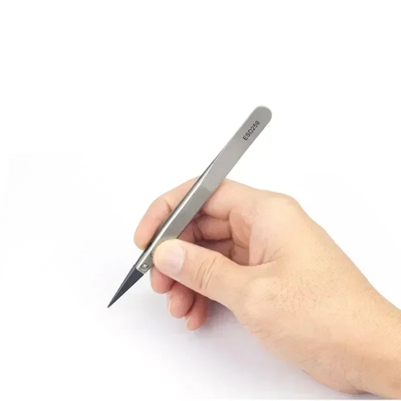 Watch Hand Installation Tweezers – Straight & Elbow ESD-Safe Precision Tweezers Qme