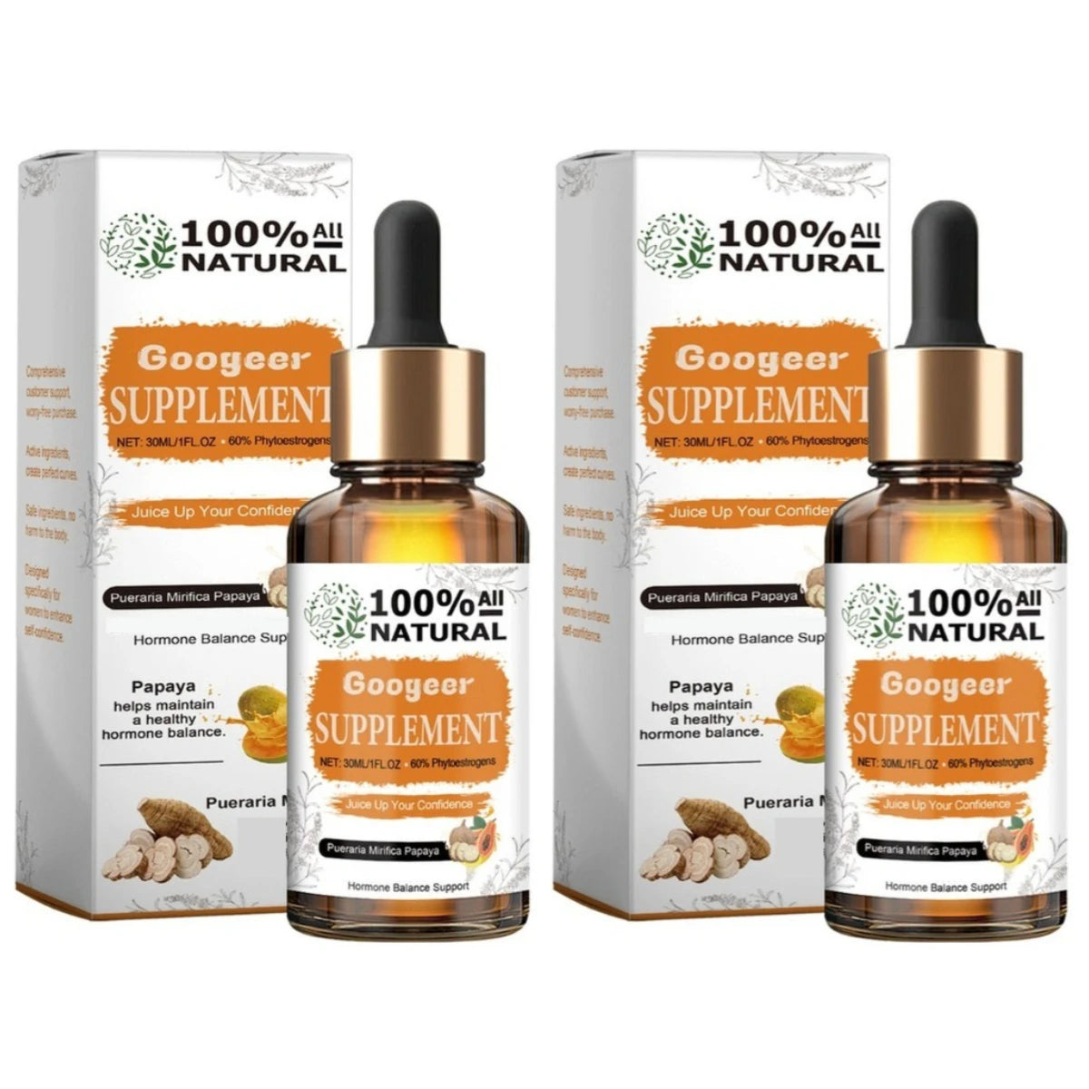 Pueraria Mirifica Papaya Fenugreek Drops 30ml Plant Extract Herbal Liquid Supplement Qst 60 ml(Pack of 2)