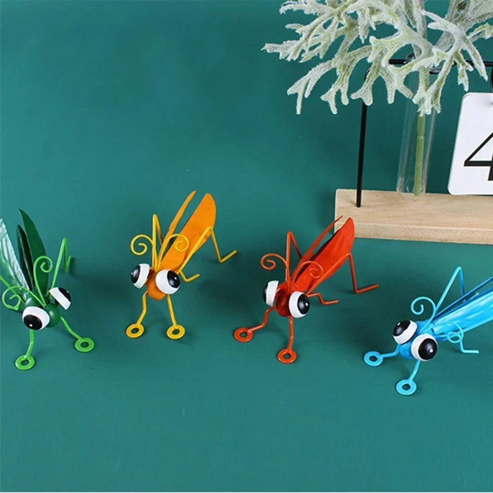 Metal Grasshopper Garden Statue – Outdoor Tree Wall Art Decor Garden Wall Statue Qme
