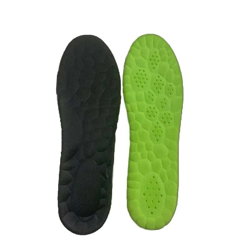 4D Cloud Sports Insoles – Breathable PU Cushion for Men & Women Sports Insoles Qst green and black 37-38