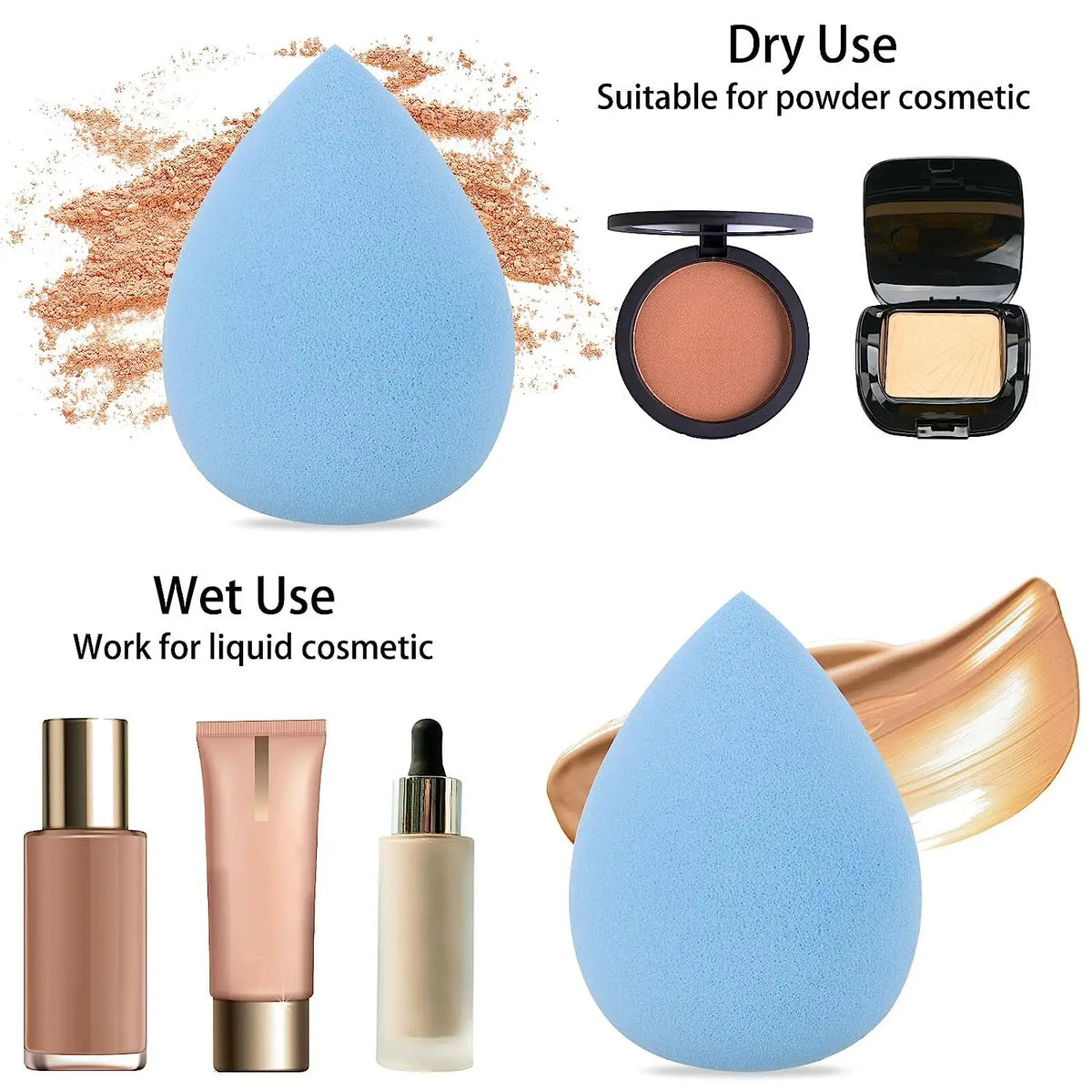 13-Piece Velvet Blending Puff Set – 3-Corner Makeup Sponge Makeup Blending Sponge Qme