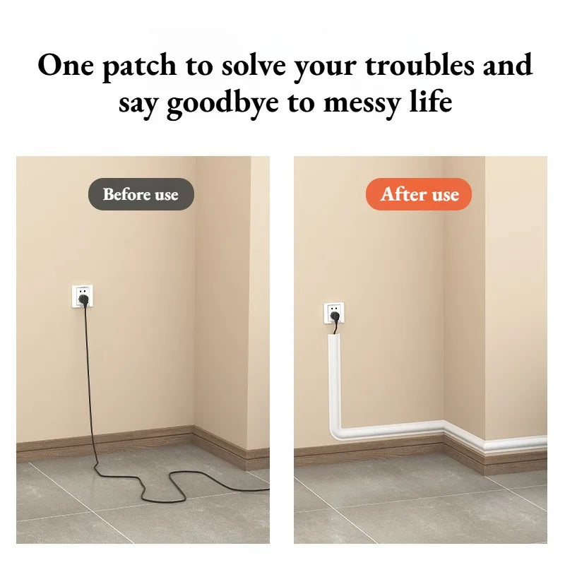 Self-Adhesive Cable Concealer | No-Drill Wire Hider Cord Cover Cable Concealer Raceway Qme