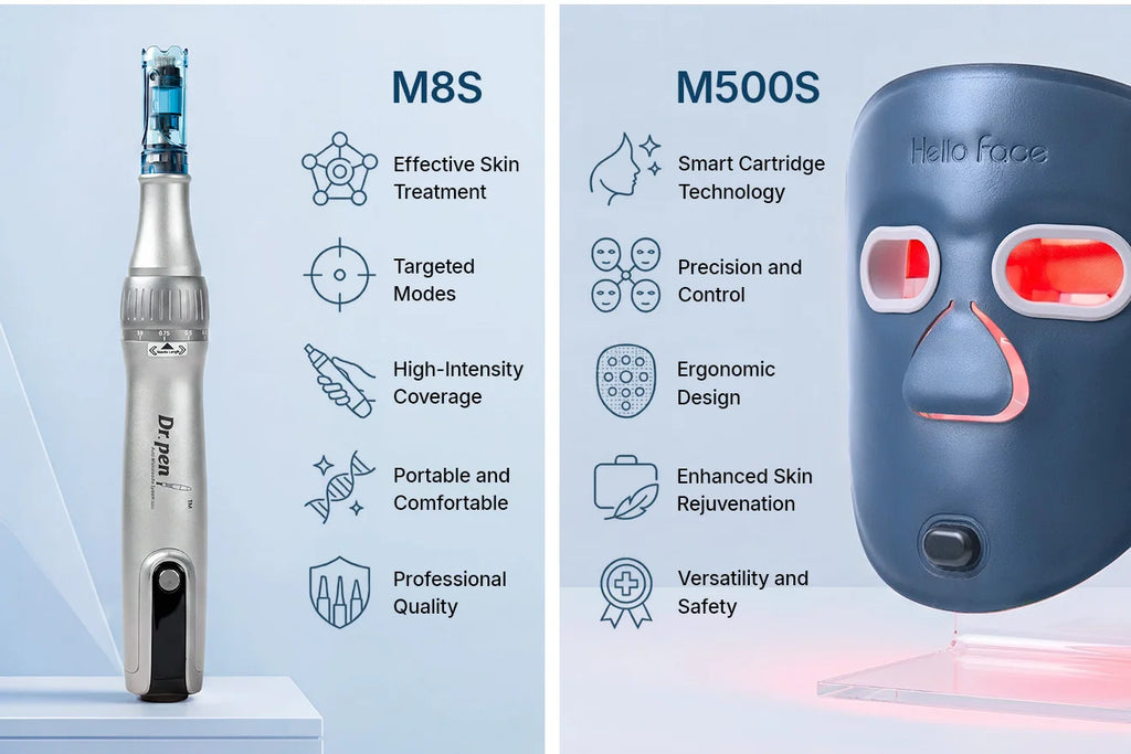Dr. Pen M8S Microneedling Pen + Hello Face M500S LED Mask Combo Microneedling & LED Combo Qst