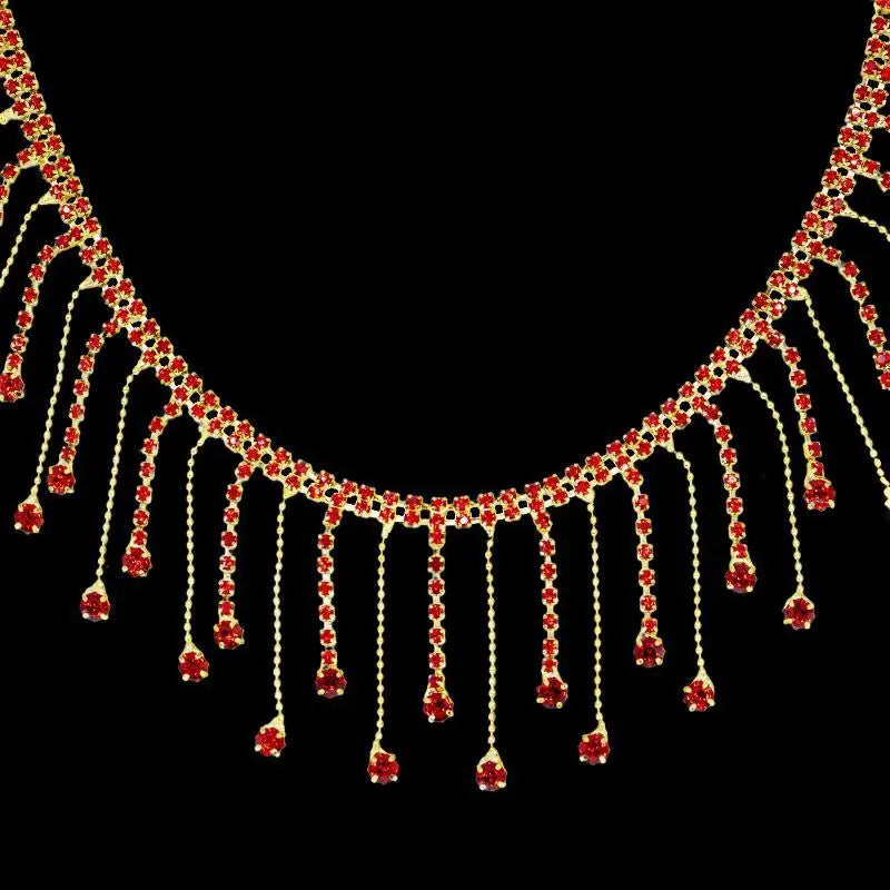 Rhinestone Fringe Trim Crystal Tassel Chain – DIY Sewing Rhinestone Fringe Trim Qst E