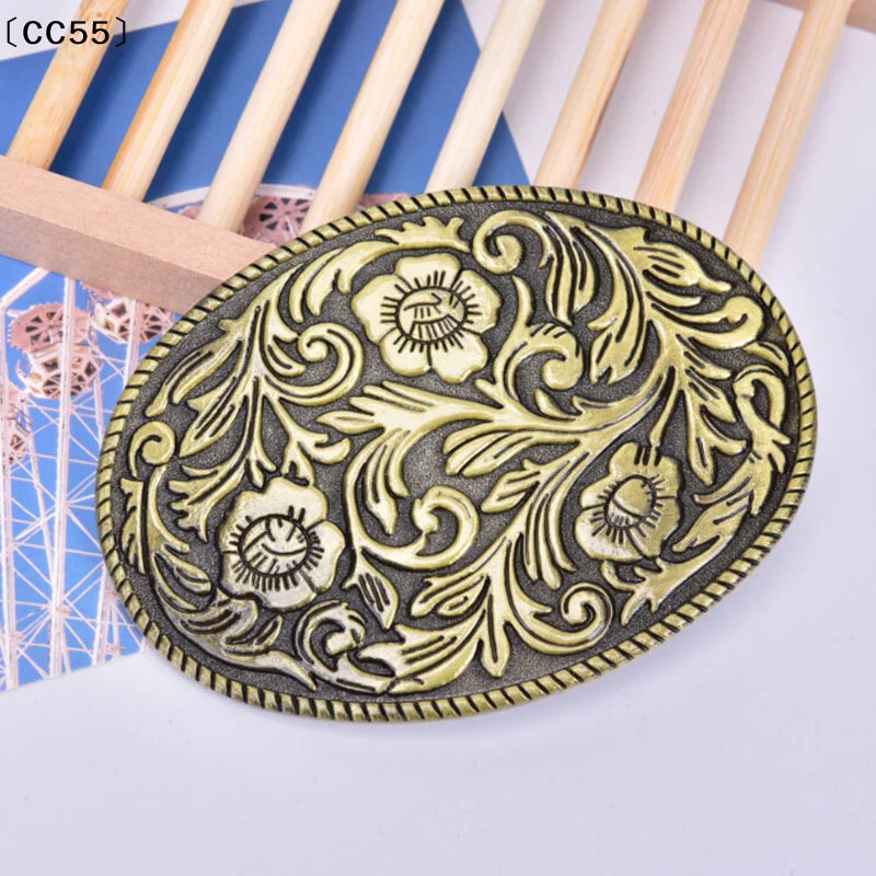 Western Vintage Floral Cowboy Belt Buckle – Alloy 1.5" Belt Buckle Qst