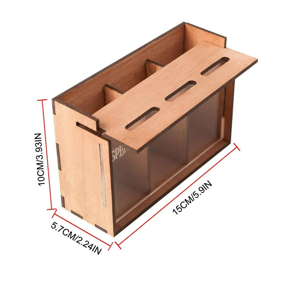 Wooden 3-Compartment Coin Saving Bank | Removable Sections Wooden Money Bank Qme A