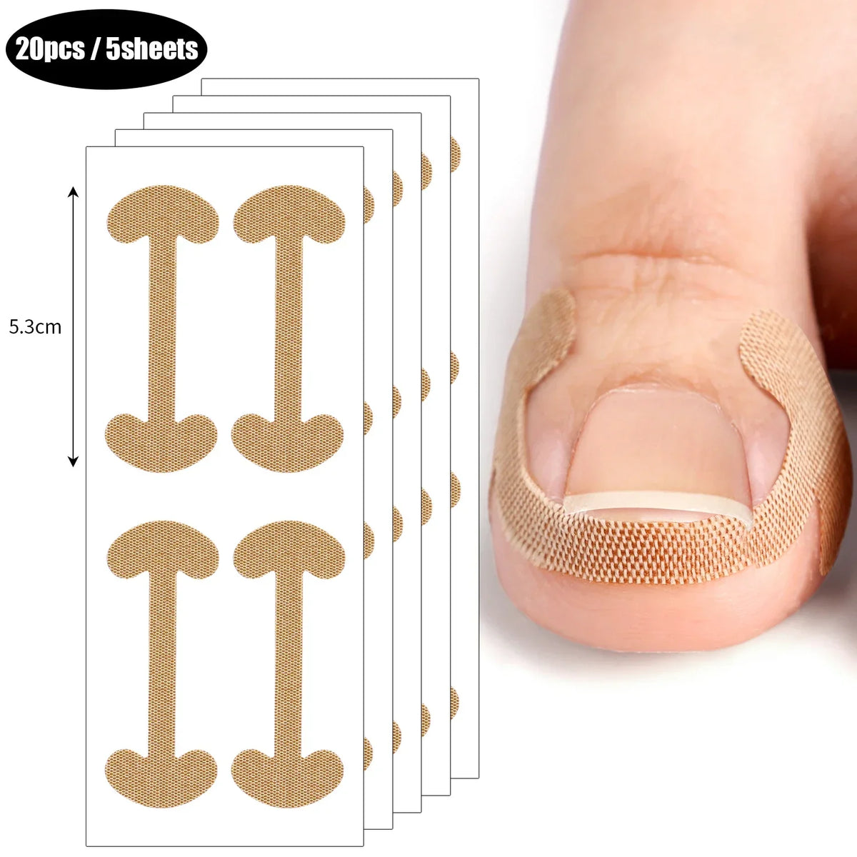 Waterproof Toenail Correction Strips | Lasting Adhesion Nail Correction Strips Qme 20PCS