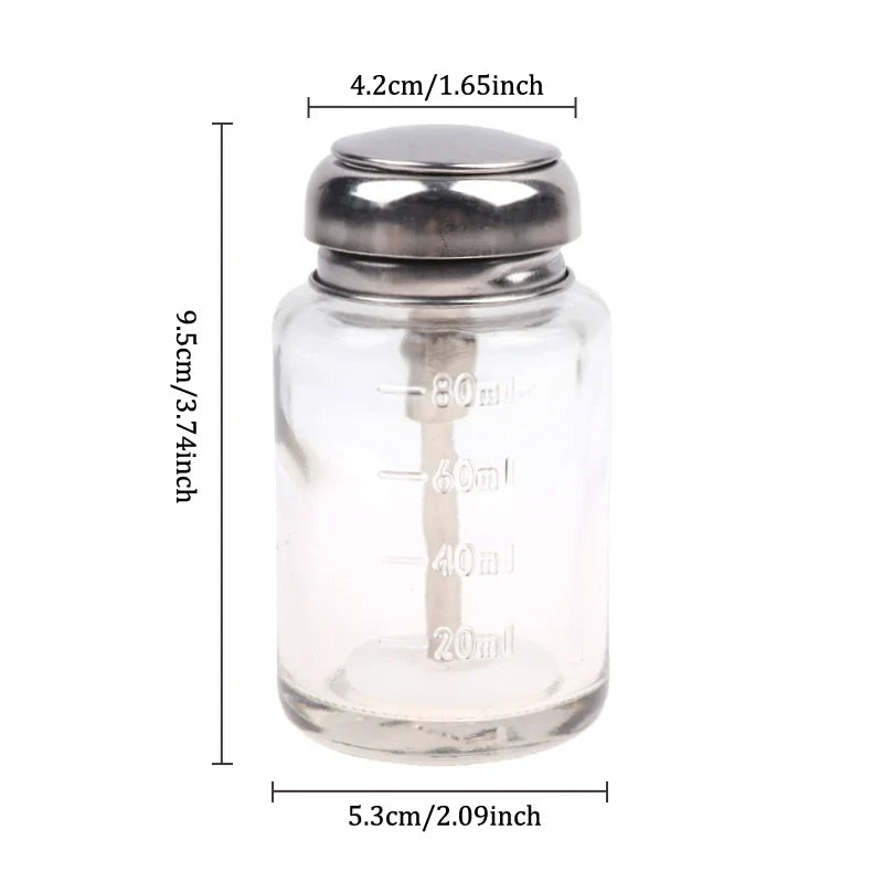 100ml Glass Airless Pump Bottle – Refillable Nail Polish Remover Refillable Pump Bottle Qme