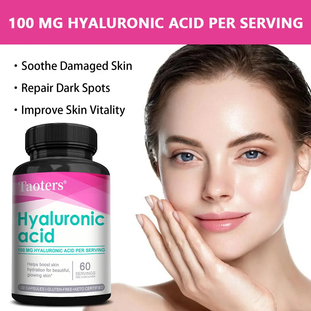 Hyaluronic Acid Capsules – Skin, Joint, Hair & Eye Support Wellness Supplement Qst