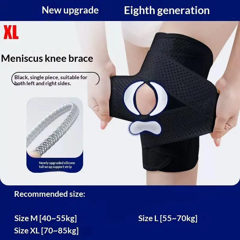Knee Compression Brace – Side Stabilizers & Open Patella Knee Compression Brace Qst XL Black