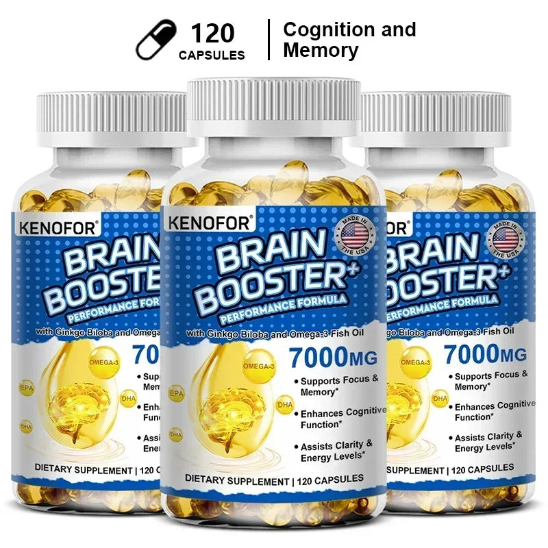 Ginkgo Biloba & Fish Oil Supplement – 120 Capsules Dietary Supplement Qst 120 count-3 bottle