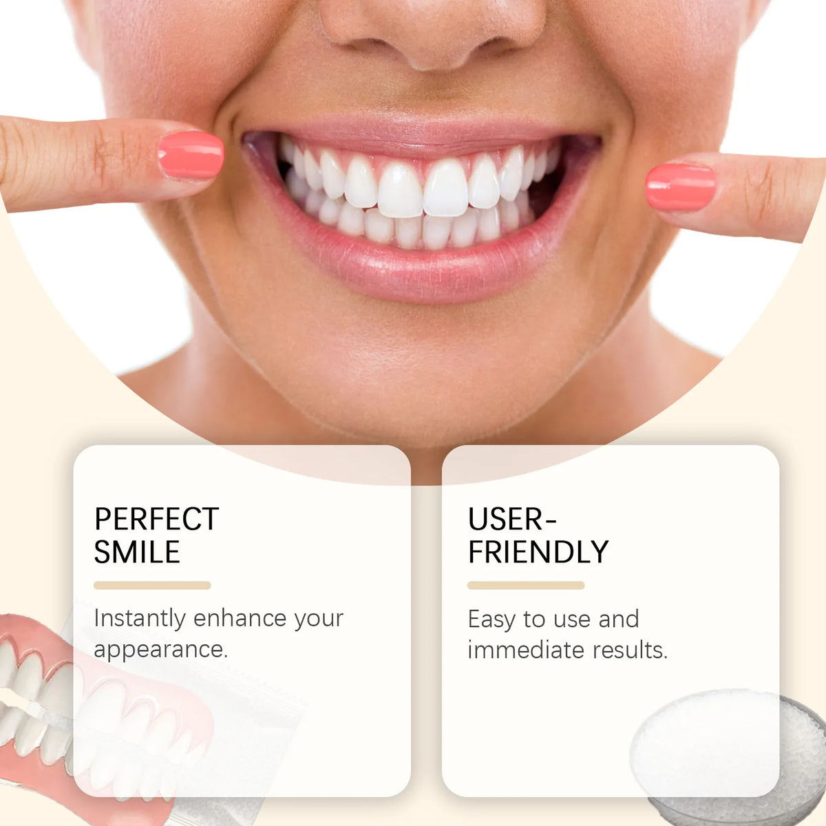 Oralhoe Soft Silicone Temporary Denture Set – Upper & Lower Temporary Denture Set Qst