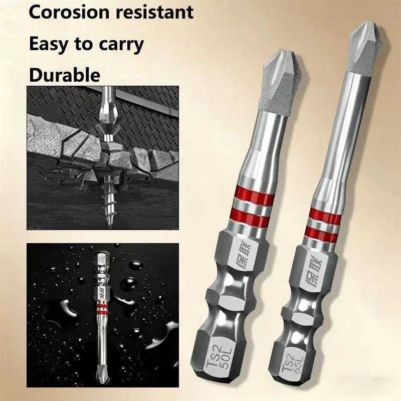 PH2 Diamond Anti-Slip Screwdriver Bits S2 Steel Magnetic 2pc Screwdriver Bits Qme