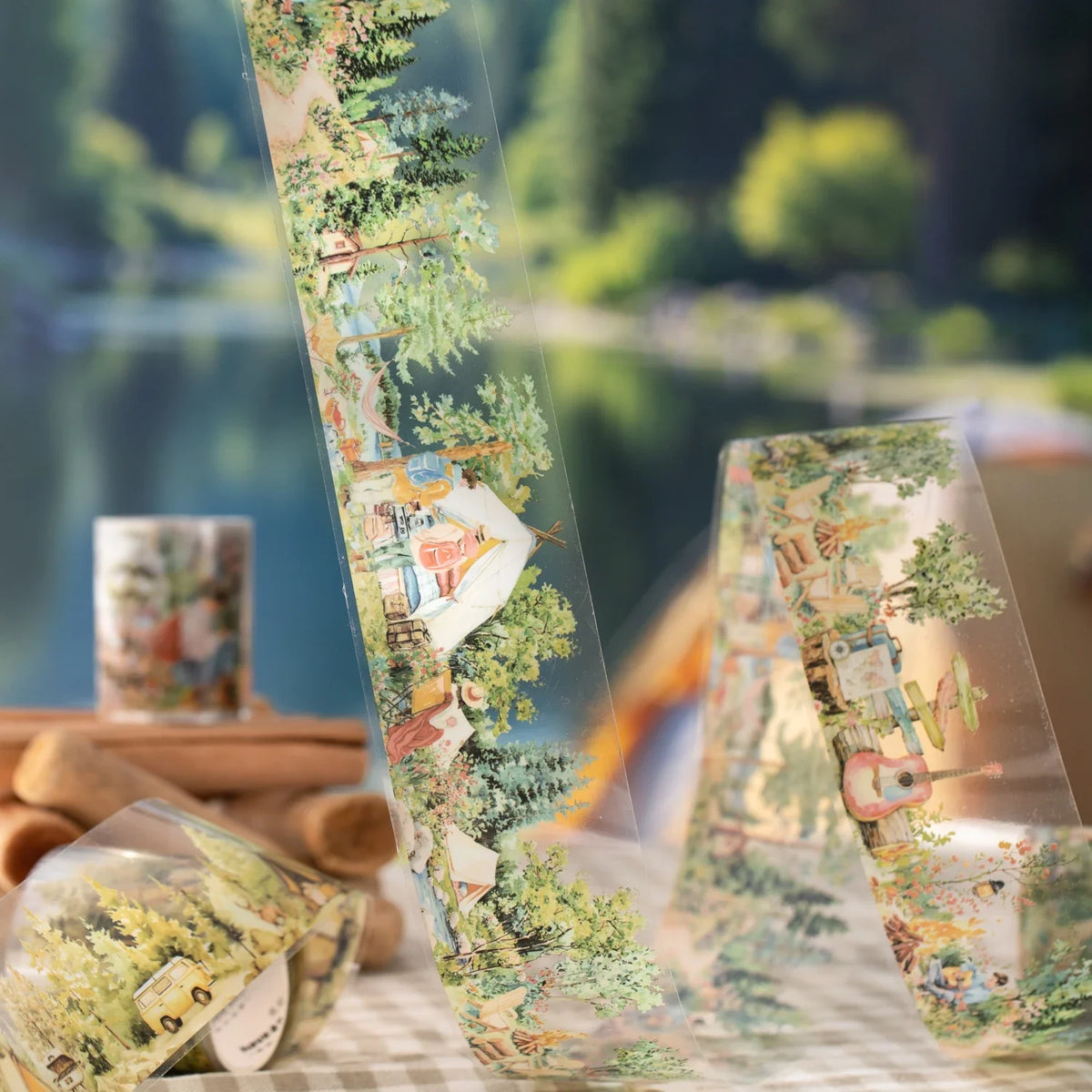 Nature Camping Scenic PET Tape – Scrapbooking & DIY Collage Decorative Craft Tape Qme