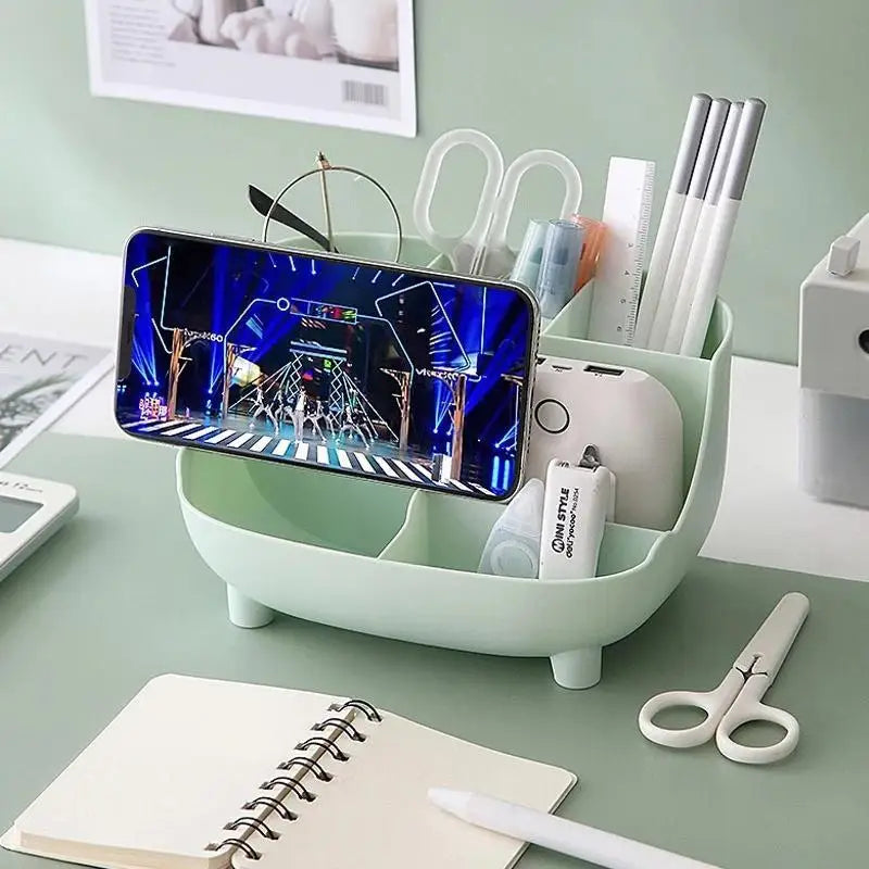 6 Grid Desktop Organizer & Pen Holder – Multifunctional Desk Desktop Desk Organizer Qme