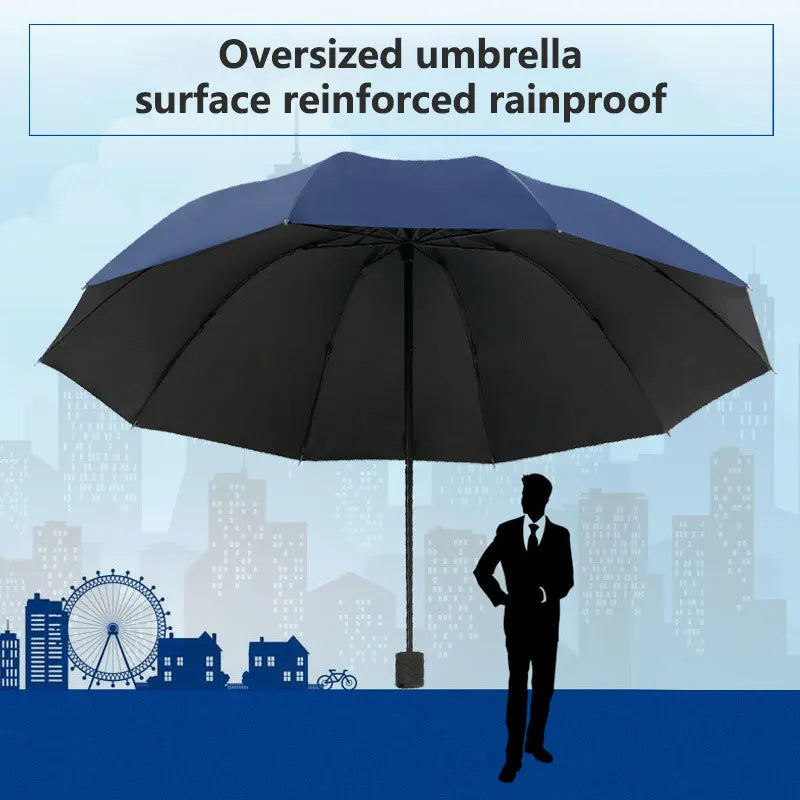 130cm Extra-Large 10-Bone Foldable UV & Windproof Umbrella Foldable Umbrella Qst