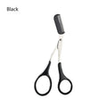 Stainless Steel Eyebrow Scissors & Comb Trimmer Set Eyebrow Trimmer Scissors Qme B-Black