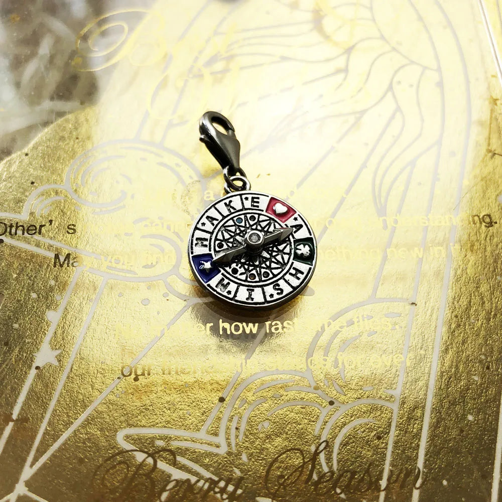 Wheel of Fortune 925 Sterling Silver Dangle Charm Pendant Sterling Silver Pendant Qme