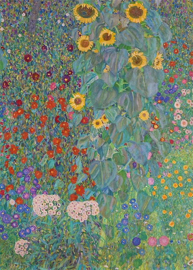 Gustav Klimt Flower Garden Canvas Print – Nordic Wall Art Canvas Wall Art Qst J 40x60cm Unframed