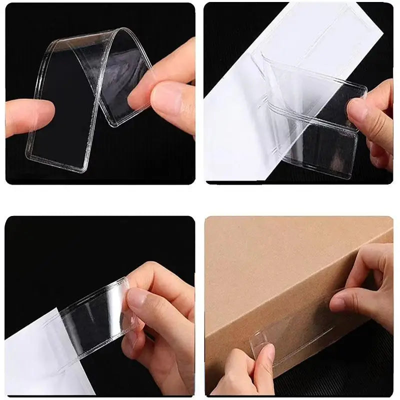 Clear Adhesive PVC Shelf Tag Pockets – No-Trace Label Holders Shelf Label Holders Qme