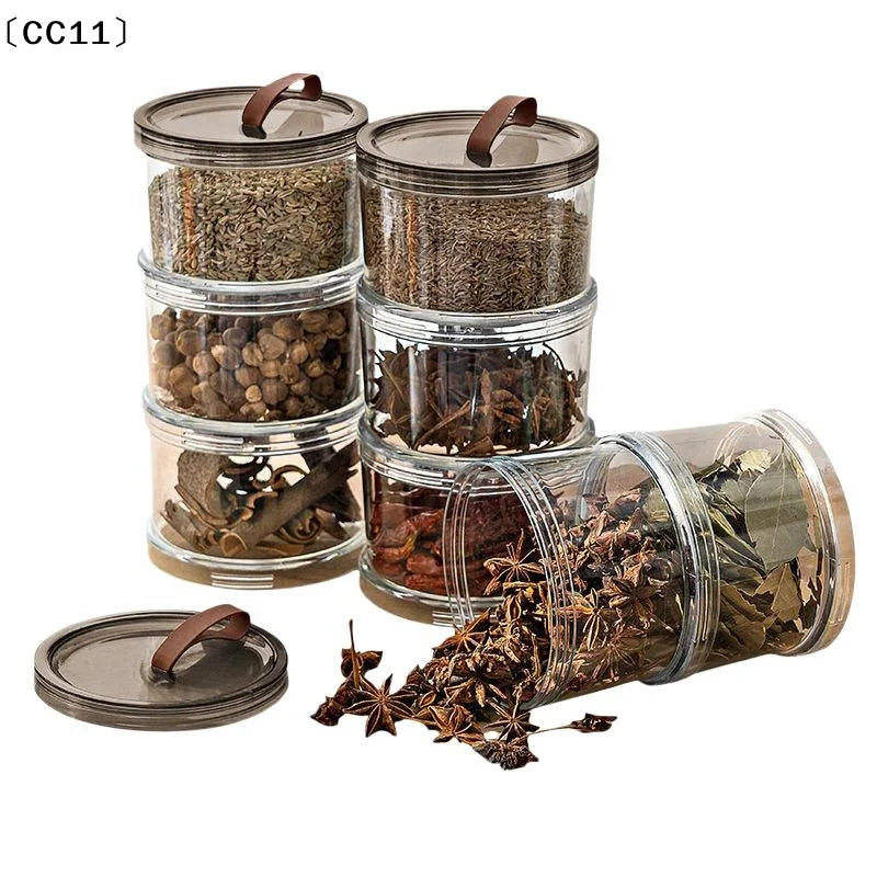 Airtight Stackable Seasoning Jars Kitchen Spice Organizer Spice Organizer Jars Qme