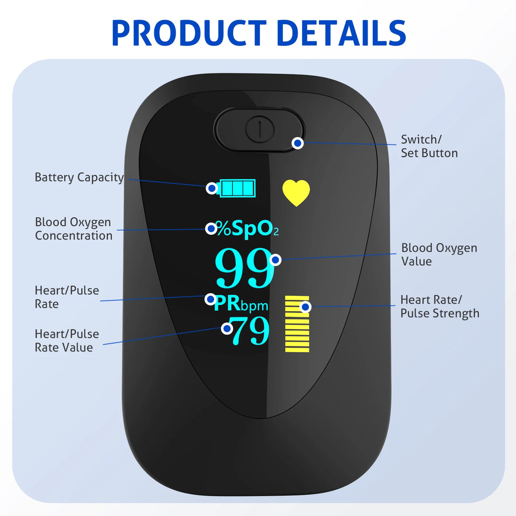 KTS C6AO Fingertip Pulse Oximeter – SpO2, Pulse Rate & PI Pulse Oximeter Qst