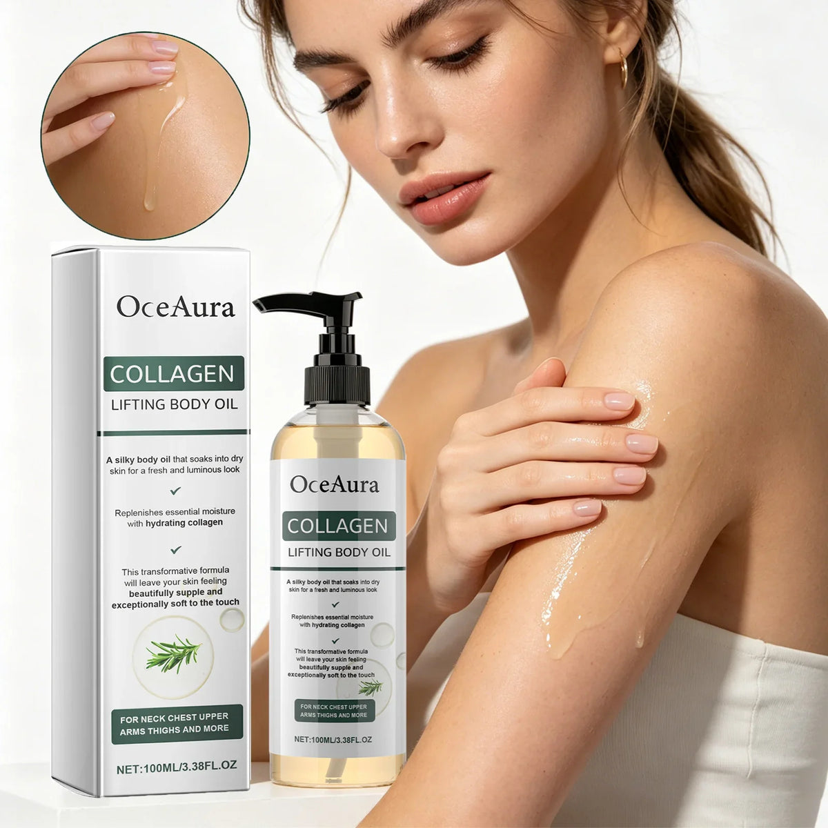 Collagen Lifting Body Oil – Firming & Hydrating Massage Oil Firming Body Oil Qme